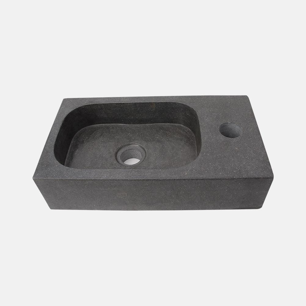 16" Eupora Wall-Mount Teak Vanity with Towel Bar and Stone Sink - Gray Wash