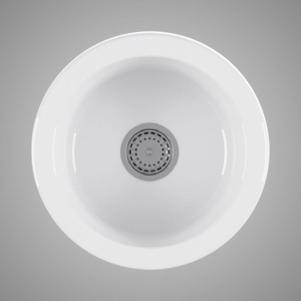 18" Yago Fireclay Single-Bowl Drop-In Prep Sink