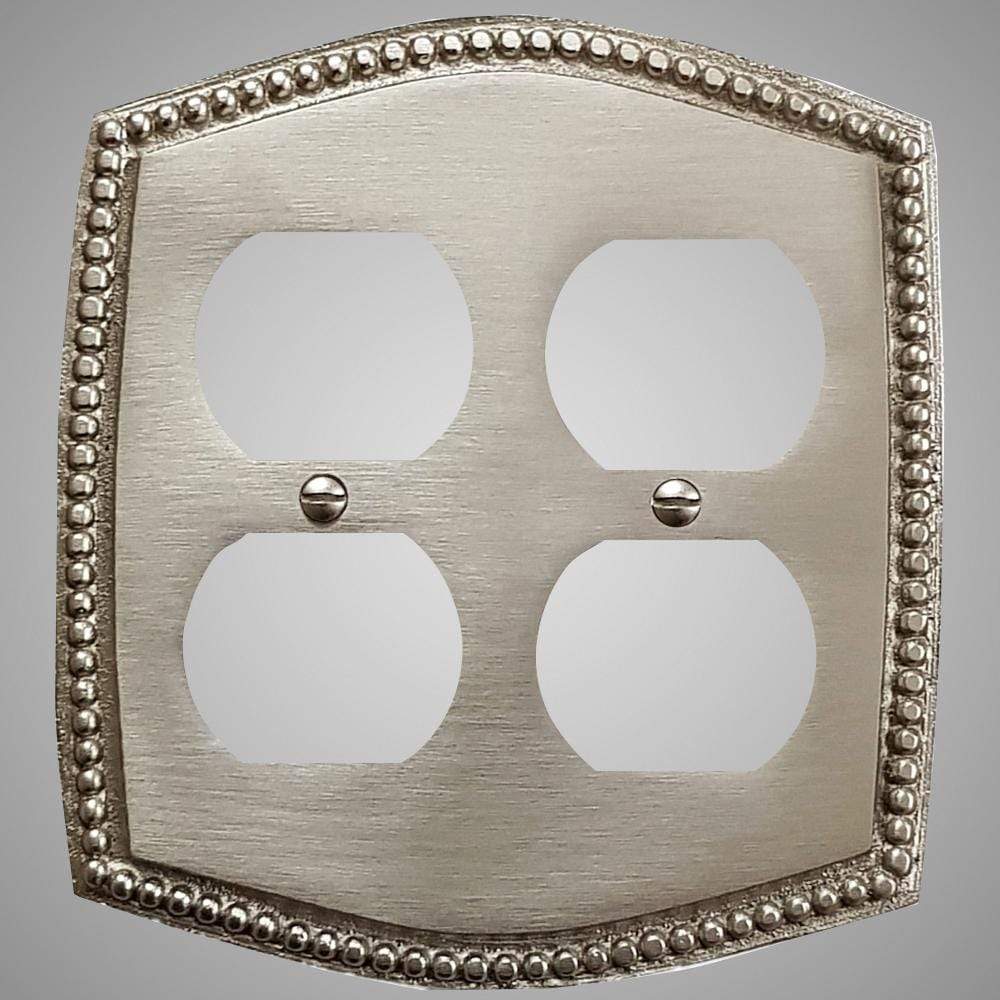 2 Gang Duplex Outlet Wall Switch Plate - Beaded Design