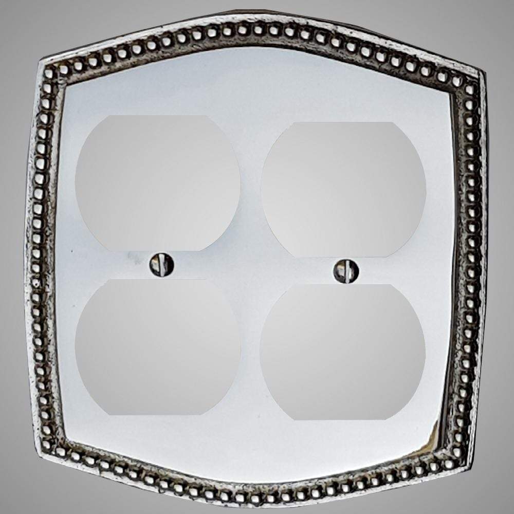 2 Gang Duplex Outlet Wall Switch Plate - Beaded Design