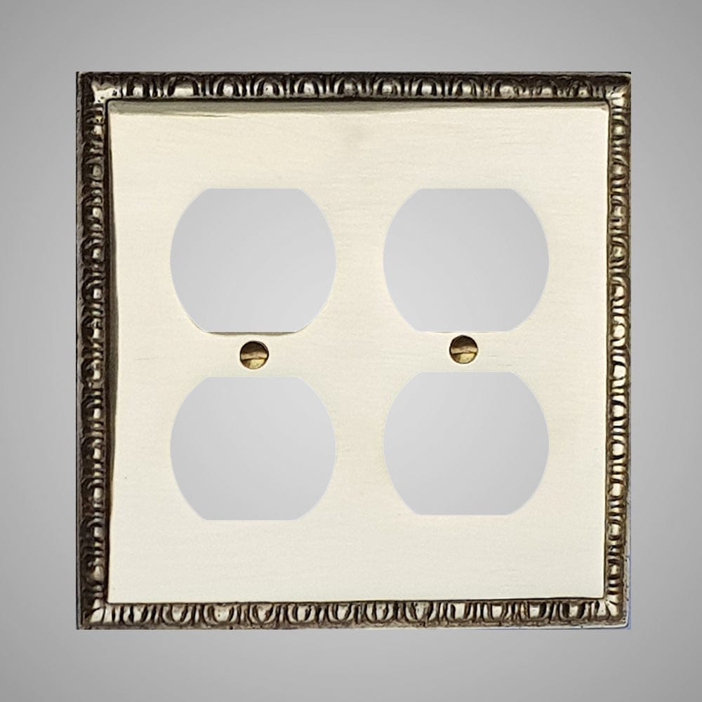 2 Gang Duplex Outlet Wall Switch Plate - Egg & Dart Design