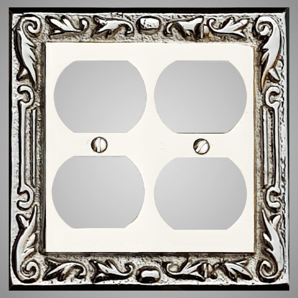 2 Gang Duplex Outlet Wall Switch Plate - Floral Design