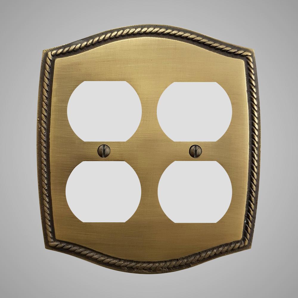 2 Gang Duplex Outlet Wall Switch Plate - Georgian Design