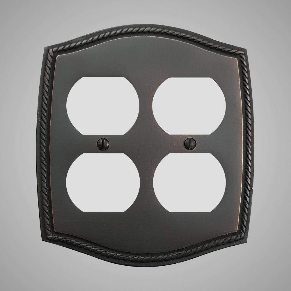 2 Gang Duplex Outlet Wall Switch Plate - Georgian Design