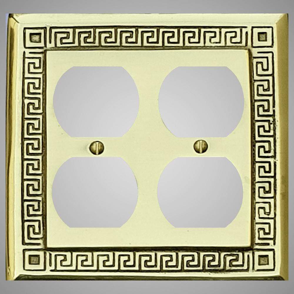 2 Gang Duplex Outlet Wall Switch Plate - Greek Design