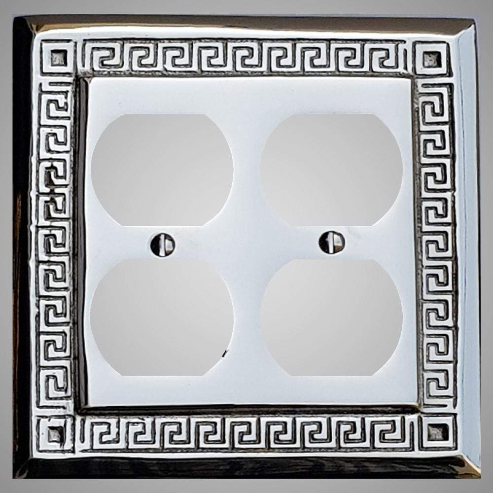 2 Gang Duplex Outlet Wall Switch Plate - Greek Design