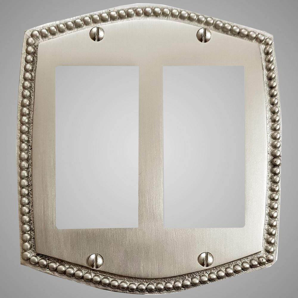 2 Gang Rocker Light Switch Plate - Beaded Design