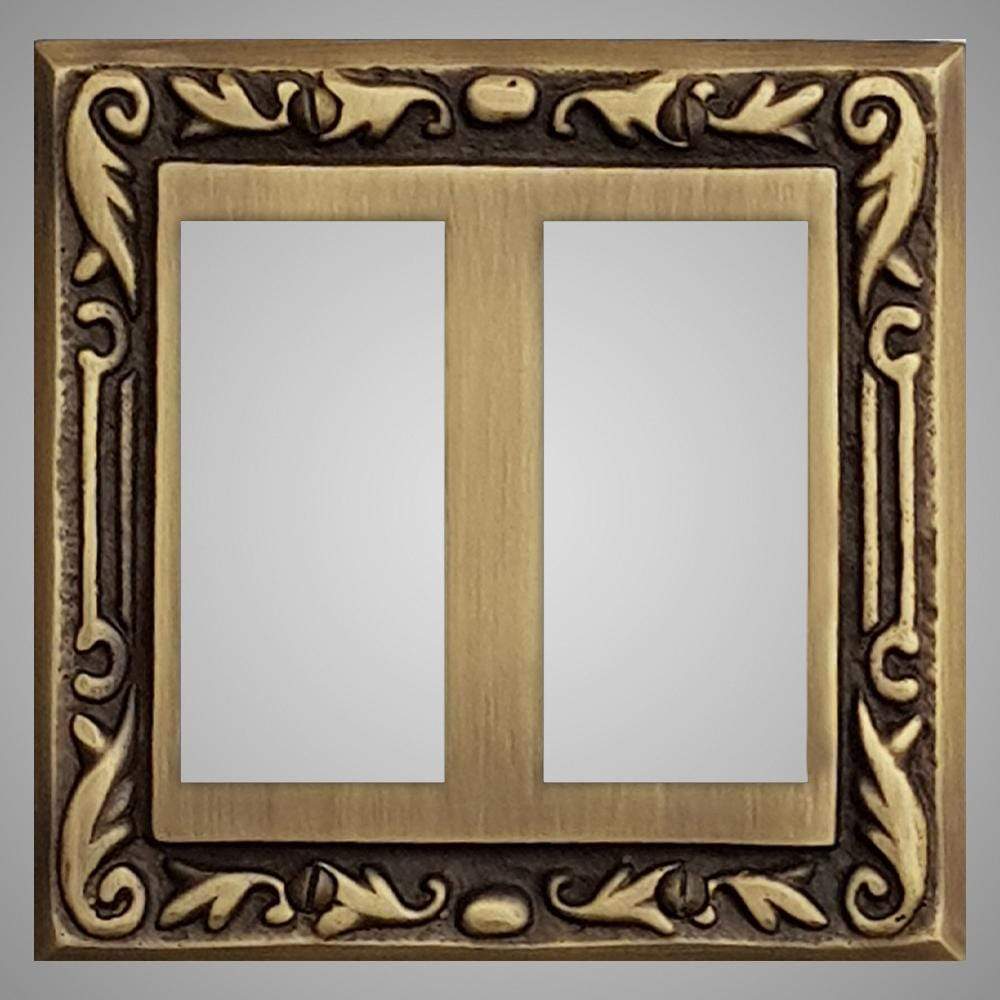 2 Gang Rocker Light Switch Plate - Floral Design