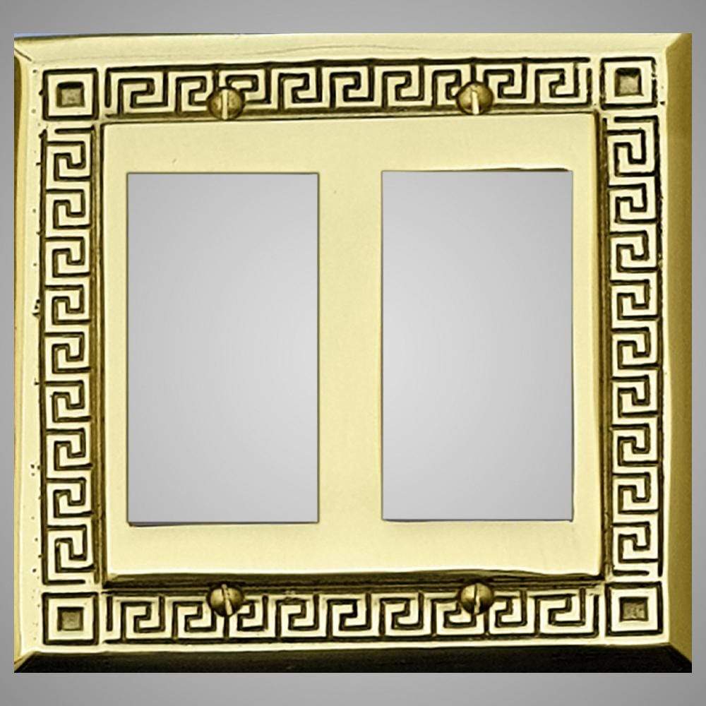 2 Gang Rocker Light Switch Plate - Greek Design