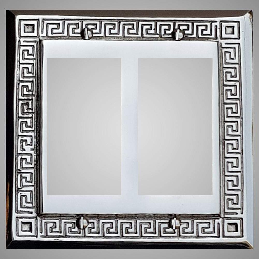 2 Gang Rocker Light Switch Plate - Greek Design