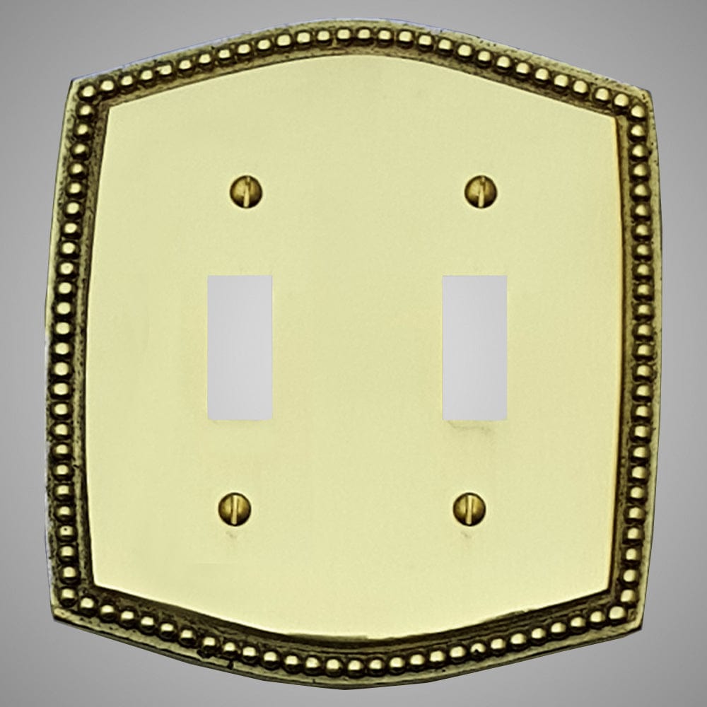 2 Gang Toggle Light Switch Plate - Beaded Design