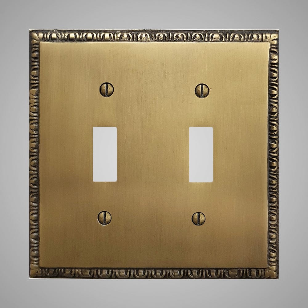 2 Gang Toggle Light Switch Plate - Egg & Dart Design