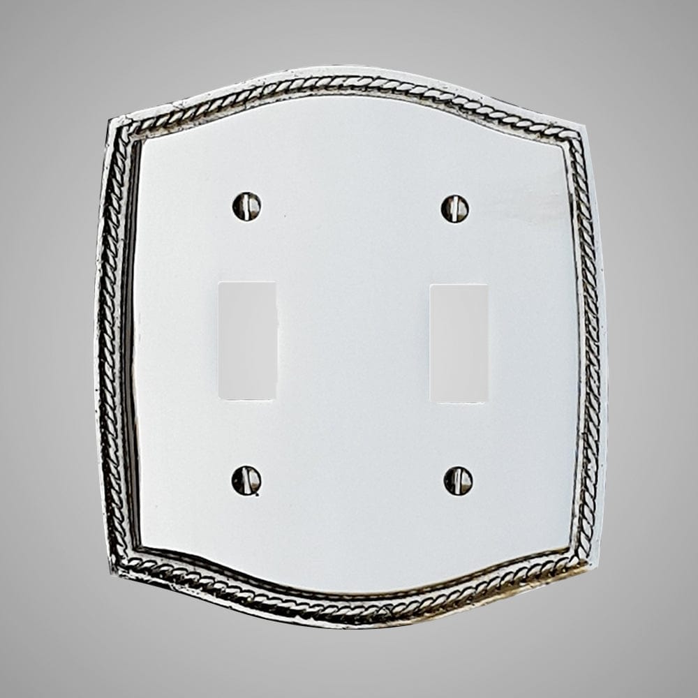 2 Gang Toggle Light Switch Plate - Georgian Design