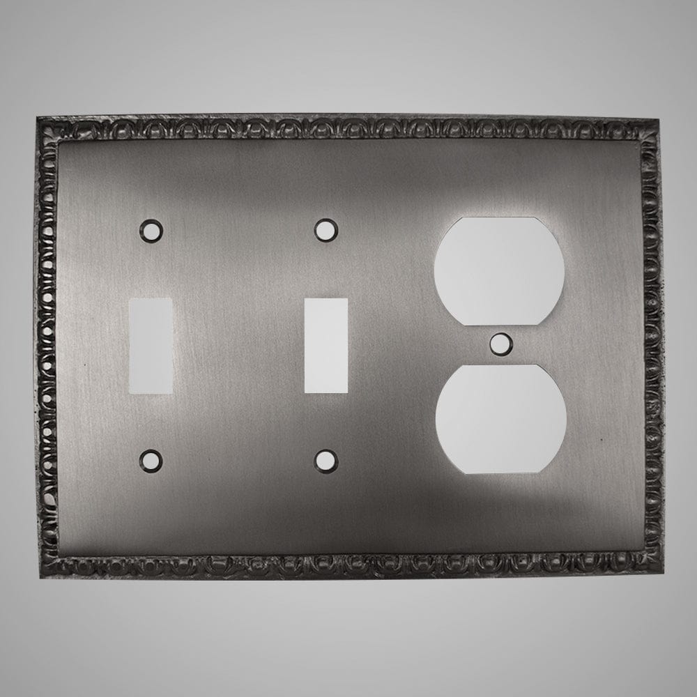 2 Toggle, 1 Duplex Wall Switch Plate - Egg & Dart Design