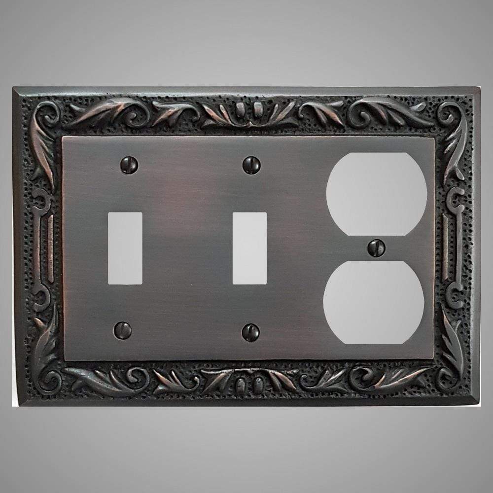 2 Toggle, 1 Duplex Wall Switch Plate - Floral Design