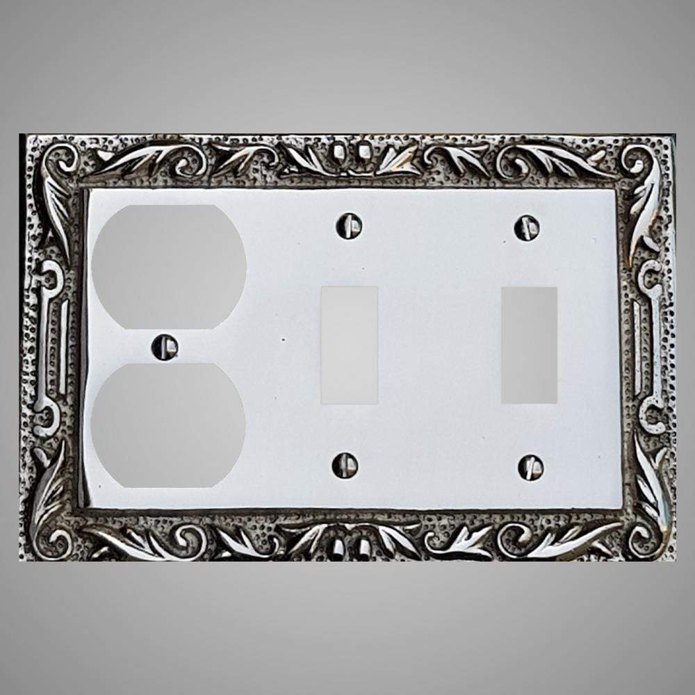 2 Toggle, 1 Duplex Wall Switch Plate - Floral Design