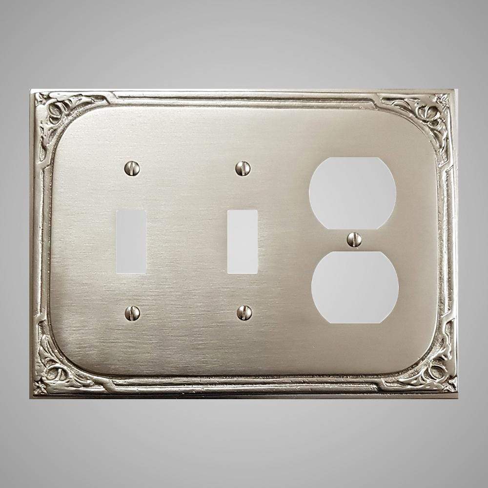 2 Toggle, 1 Duplex Wall Switch Plate - Victorian Design