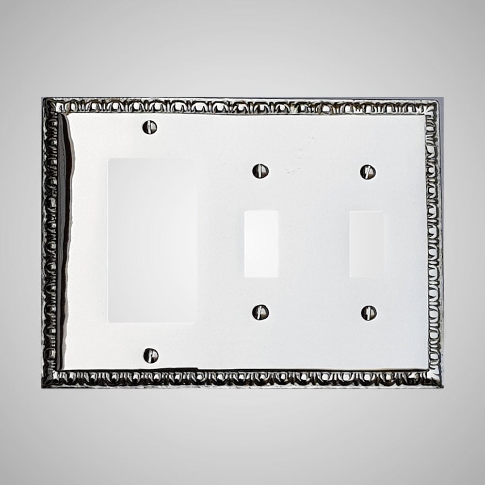 2 Toggle, 1 Rocker Wall Switch Plate - Egg & Dart Design
