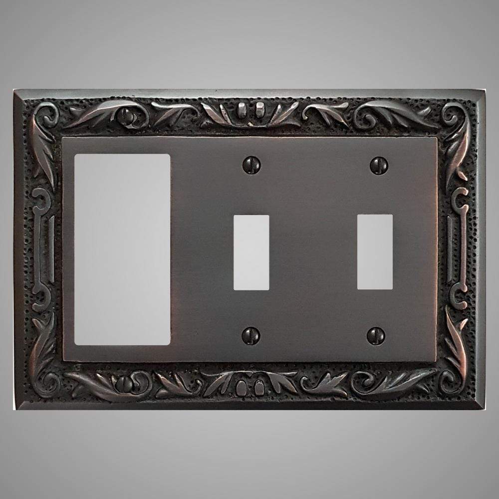 2 Toggle, 1 Rocker Wall Switch Plate - Floral Design