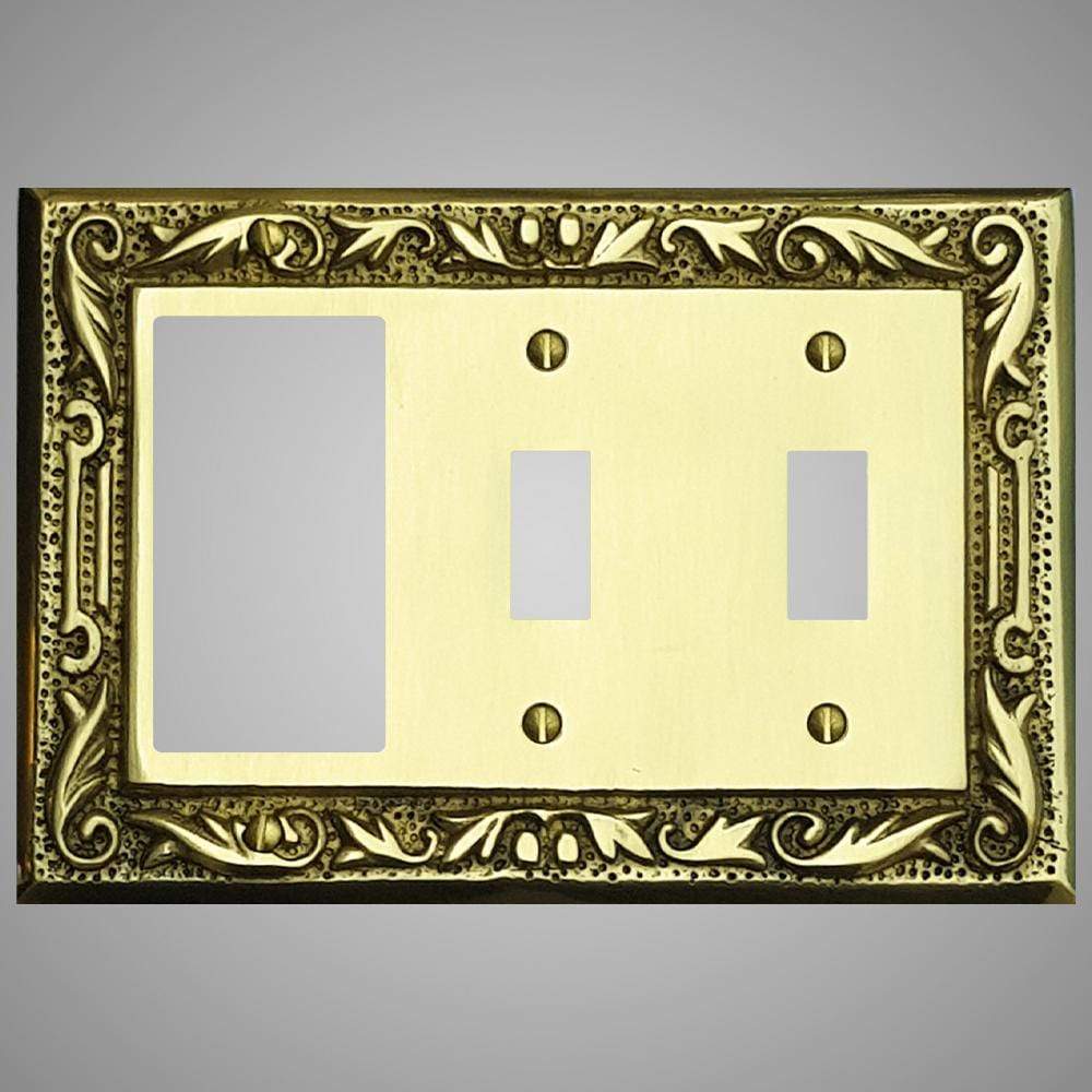 2 Toggle, 1 Rocker Wall Switch Plate - Floral Design