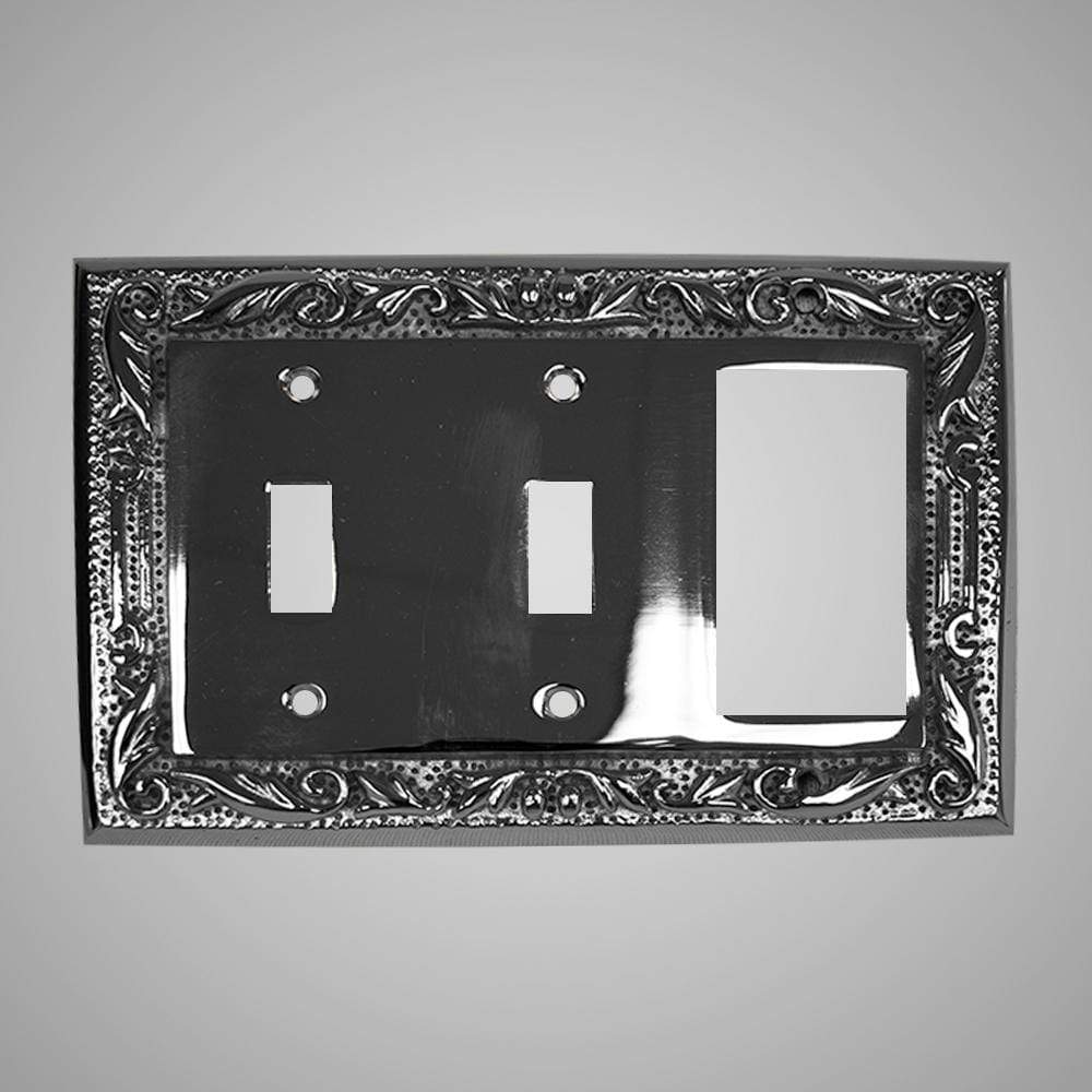 2 Toggle, 1 Rocker Wall Switch Plate - Floral Design