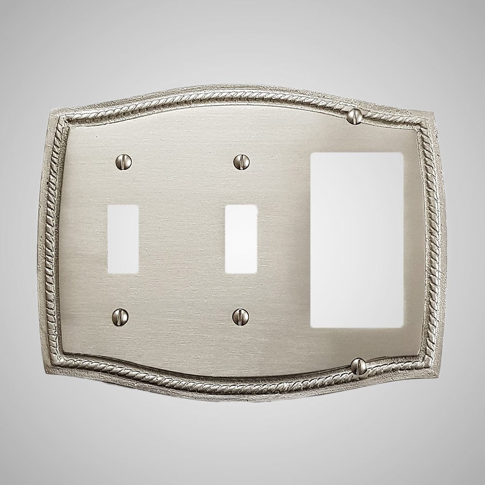 2 Toggle, 1 Rocker Wall Switch Plate - Georgian Design