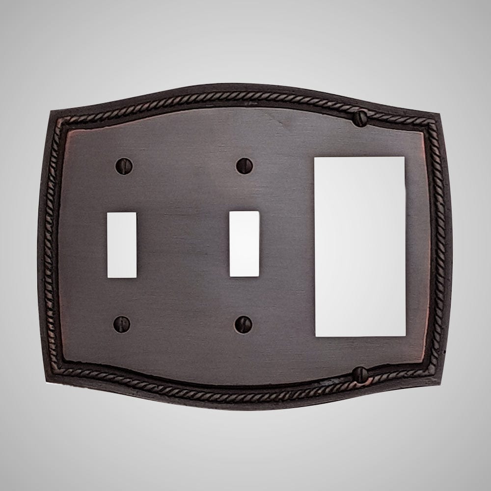 2 Toggle, 1 Rocker Wall Switch Plate - Georgian Design