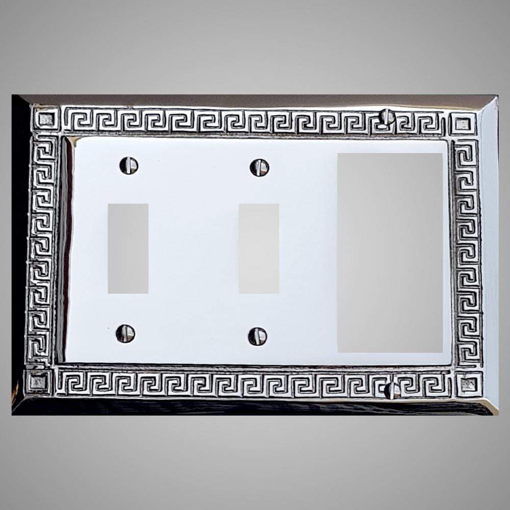 2 Toggle, 1 Rocker Wall Switch Plate - Greek Design