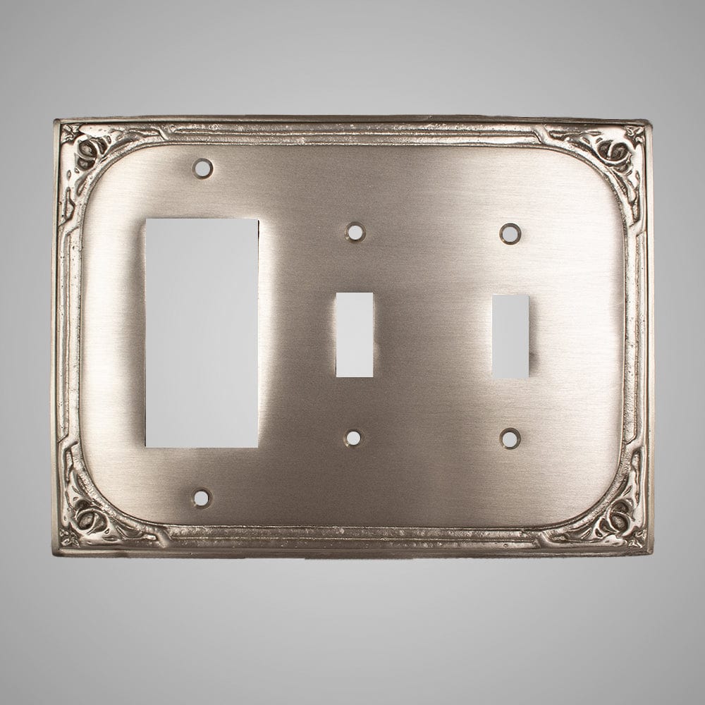 2 Toggle, 1 Rocker Wall Switch Plate - Victorian Design