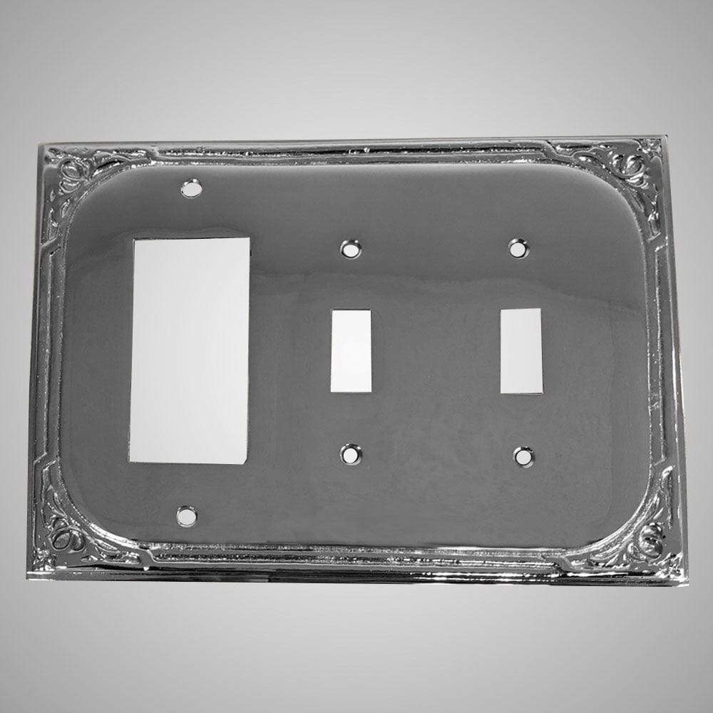 2 Toggle, 1 Rocker Wall Switch Plate - Victorian Design