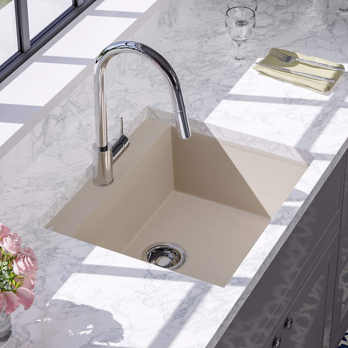 24" Canika Granite Composite Sink - Beige