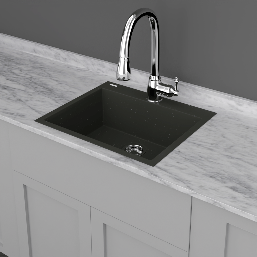 24" Canika Granite Composite Sink - Black
