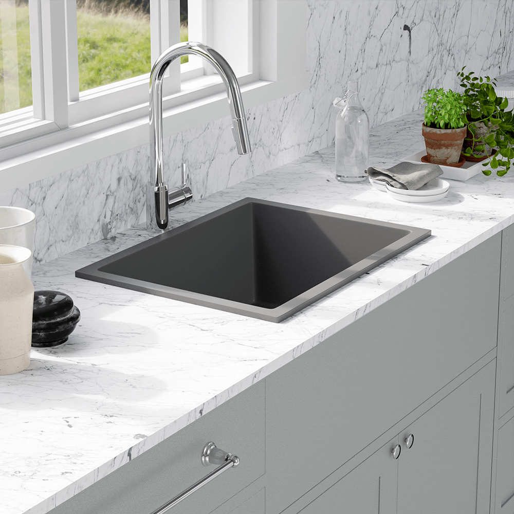 24" Florence Fireclay Single-Bowl Kitchen Sink - Matte Black