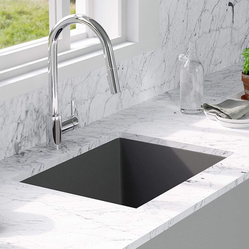 24" Florence Fireclay Single-Bowl Kitchen Sink - Matte Black