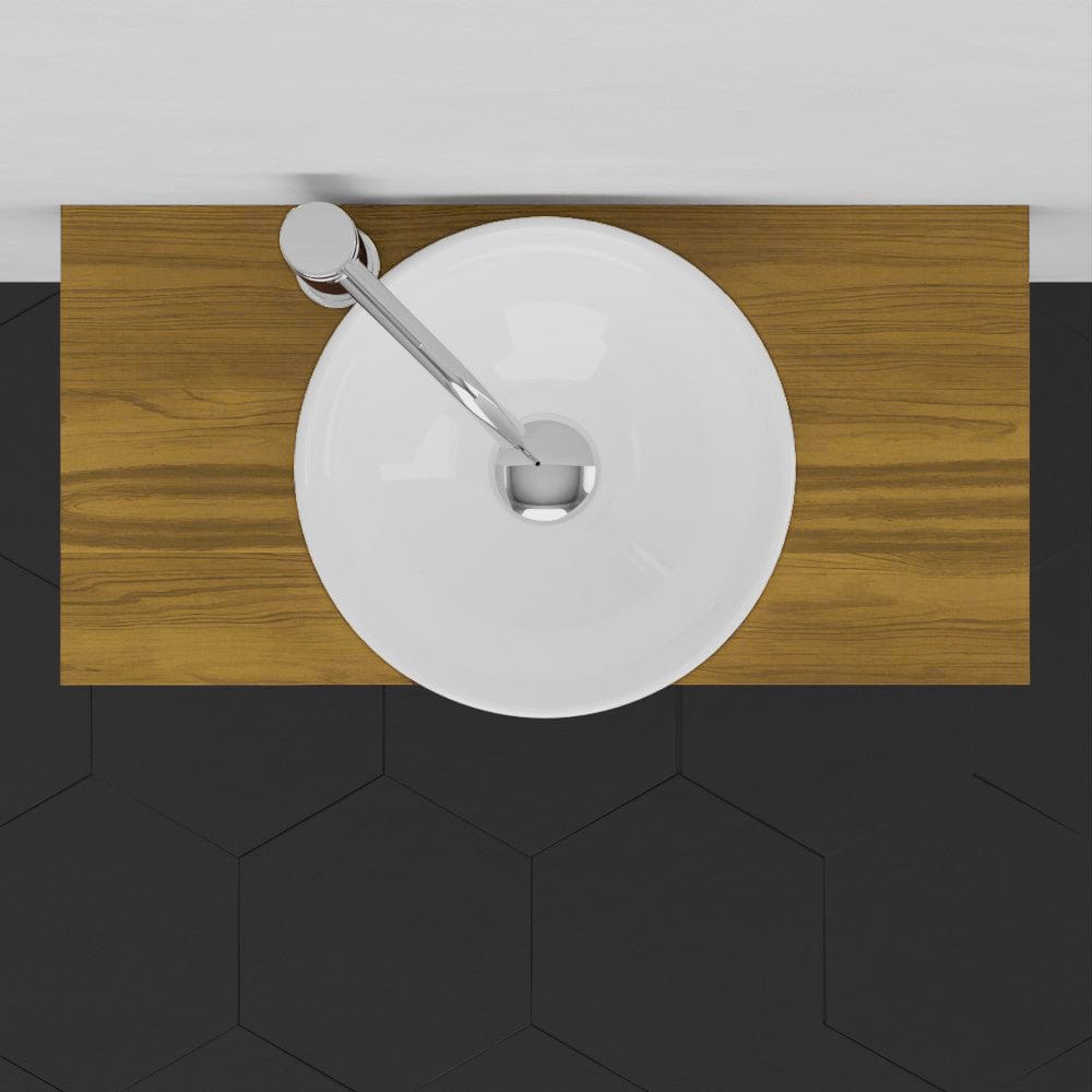 24" Thester Teak Wall-Mount Vessel Sink Vanity with Towel Bar