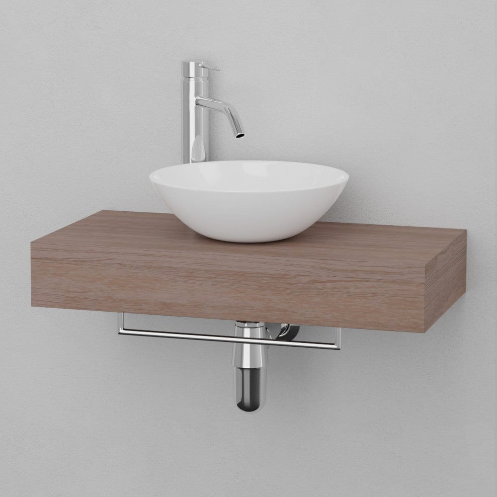 24" Thester Teak Wall-Mount Vessel Sink Vanity with Towel Bar