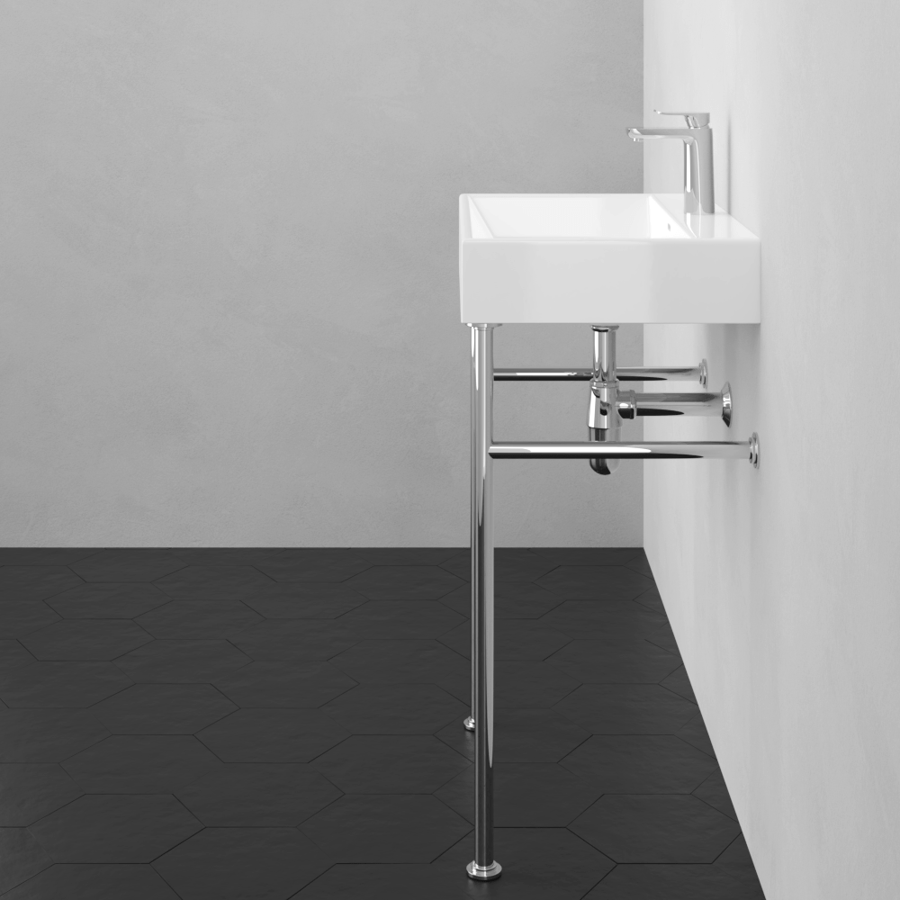 24" Vernal Vitreous China Console Bathroom Sink with Steel Stand