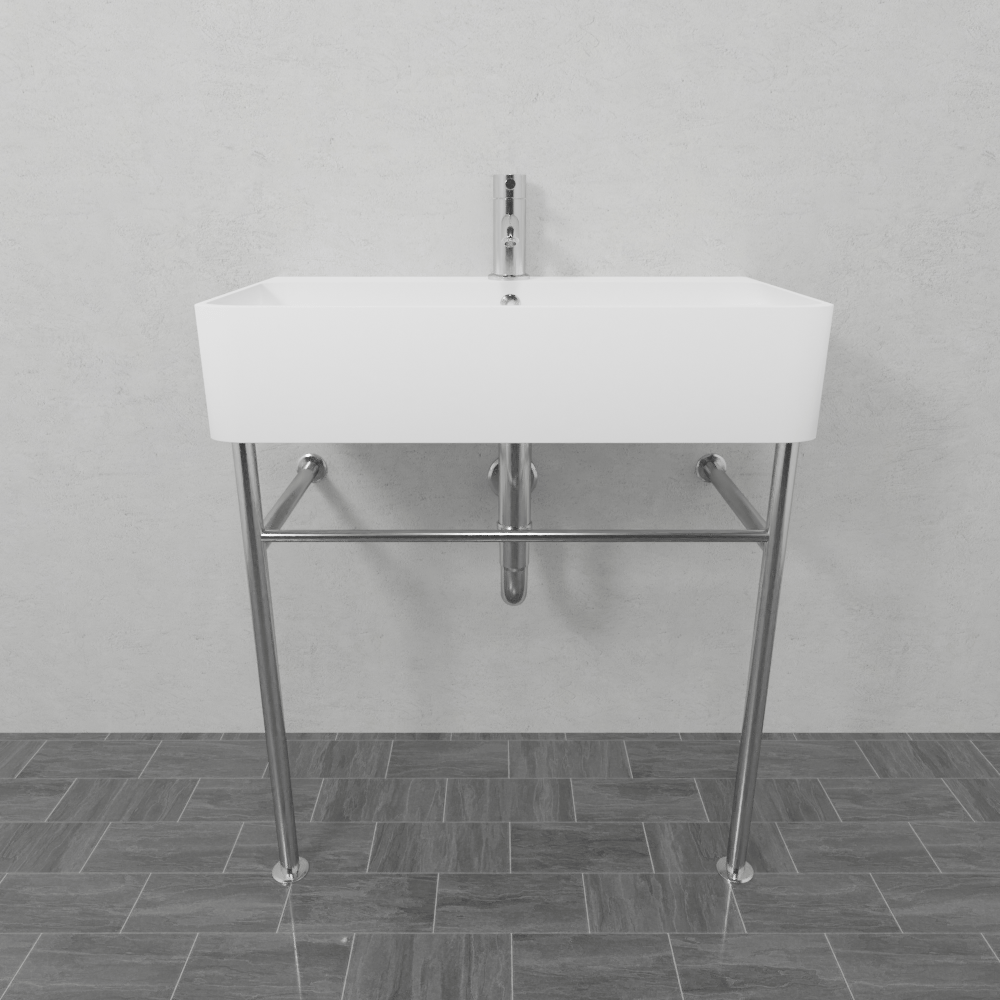 24" Vindenberg Vitreous China Console Sink with Steel Stand