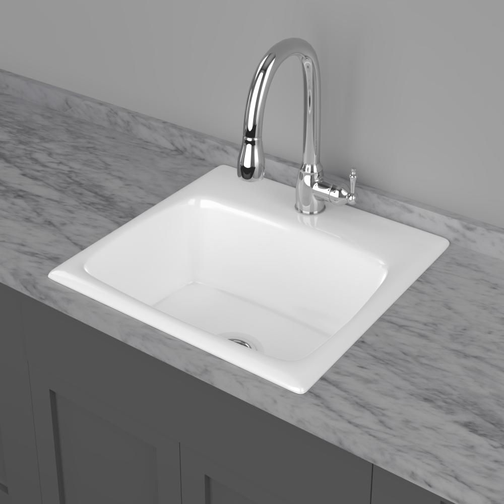 25" Daya Cast Iron Drop-In Kitchen Sink