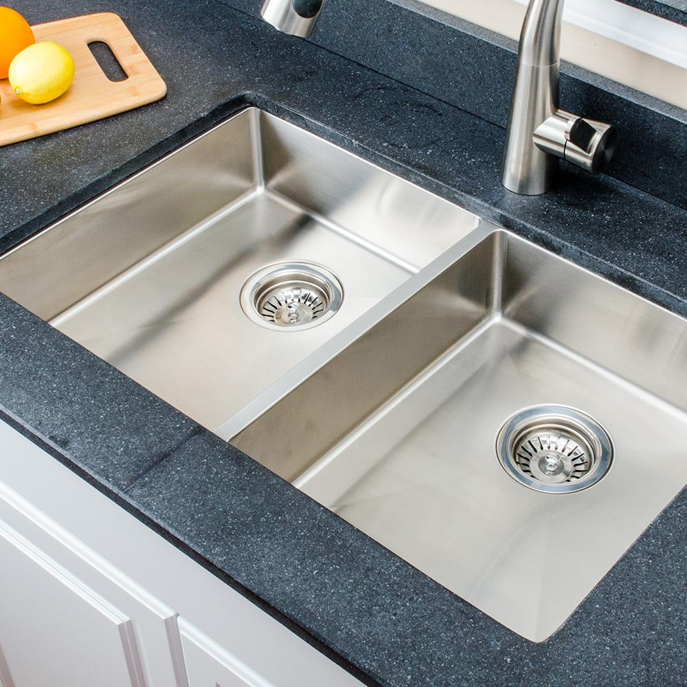 29" Bangor Handcrafted Stainless Steel Double-Bowl Undermount Sink