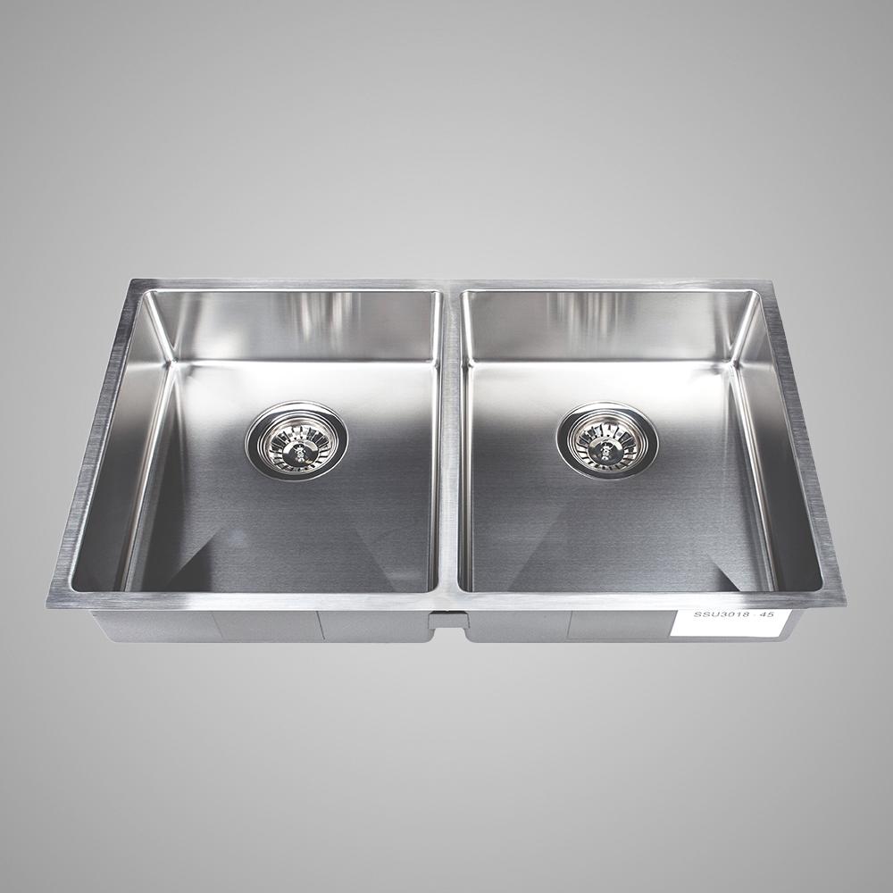 29" Bangor Handcrafted Stainless Steel Double-Bowl Undermount Sink