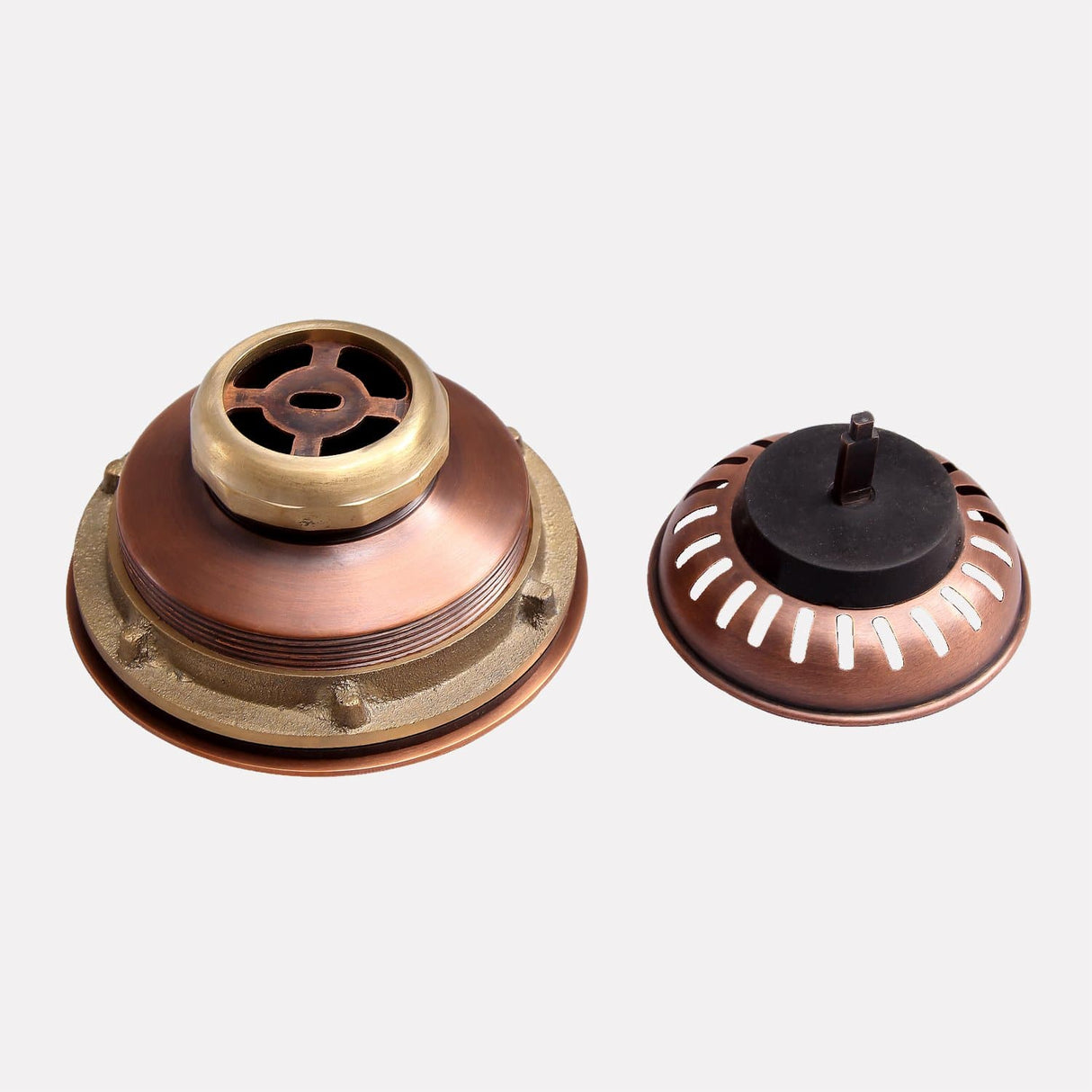 3 1/2" Copper Strainer Basket and Lift Stopper