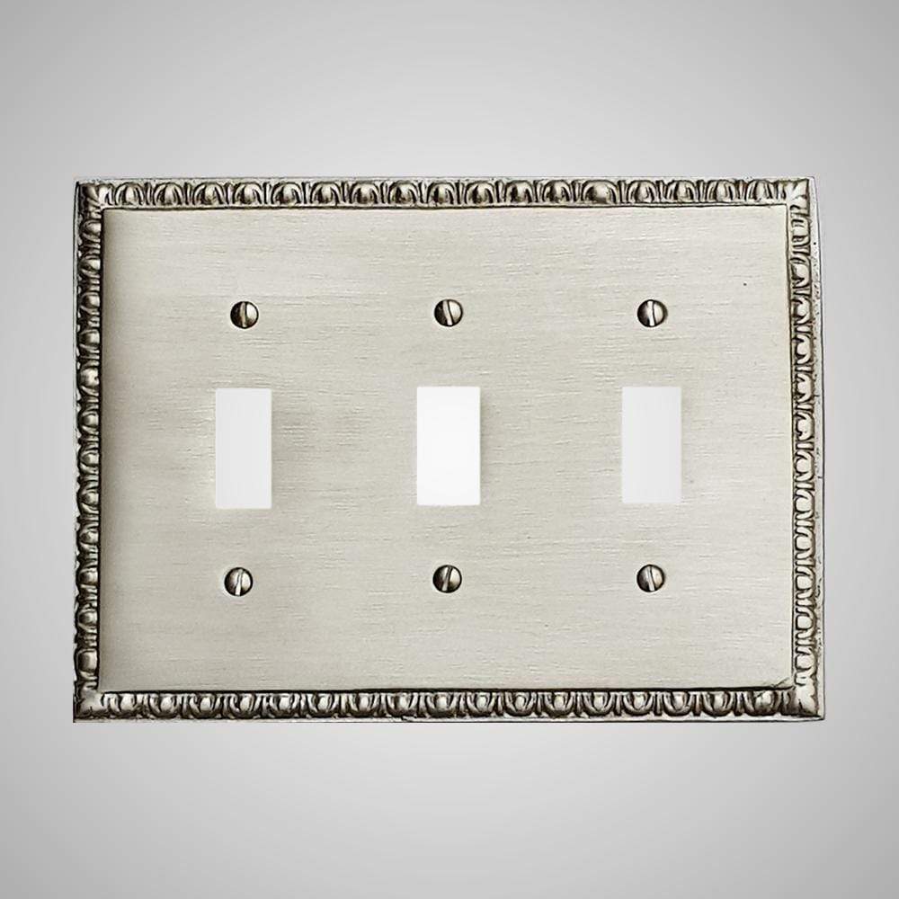 3 Gang Toggle Wall Switch Plate - Egg & Dart Design