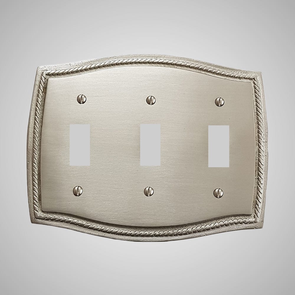 3 Gang Toggle Wall Switch Plate - Georgian Design