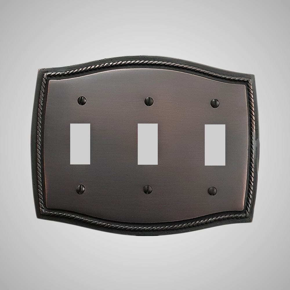 3 Gang Toggle Wall Switch Plate - Georgian Design
