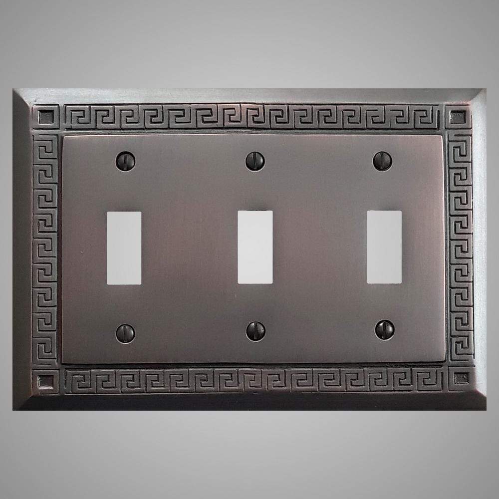 3 Gang Toggle Wall Switch Plate - Greek Design