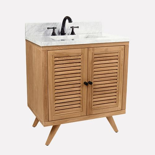 30" Compton Teak Vanity Cabinet for Rectangular Undermount Sink - Natural Teak