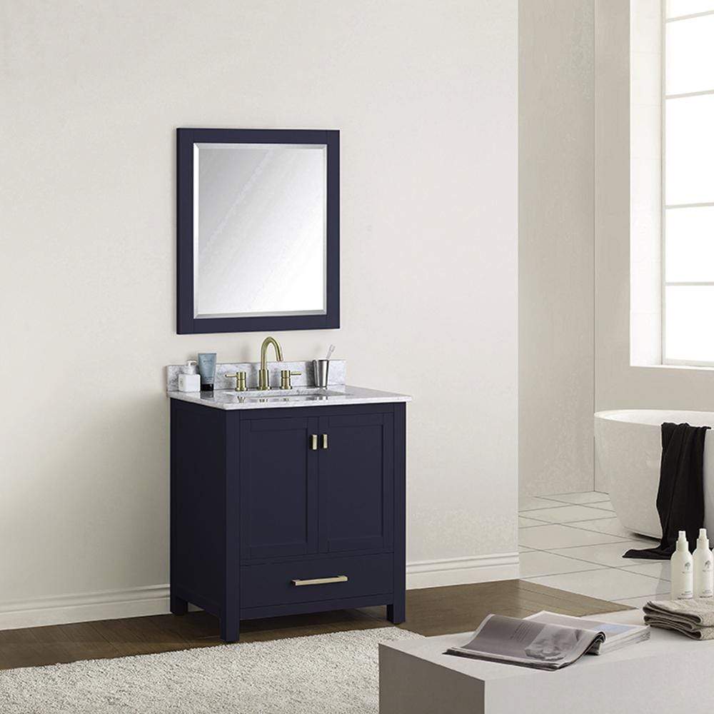 30" Romani Vanity Cabinet for Rectangular Undermount Sink - Navy Blue