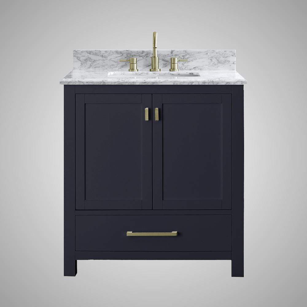 30" Romani Vanity Cabinet for Rectangular Undermount Sink - Navy Blue