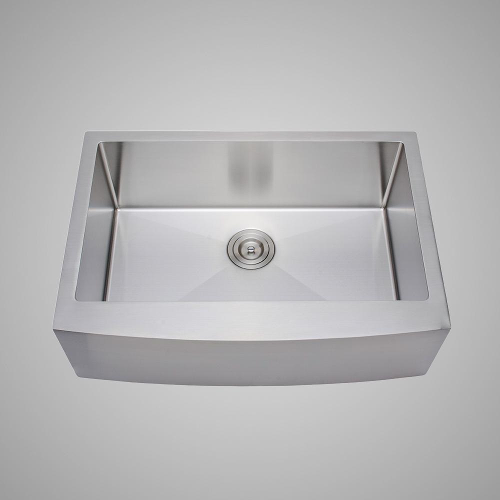 30" Shoreham Stainless Steel Single-Bowl Farmhouse Sink - Arched Apron